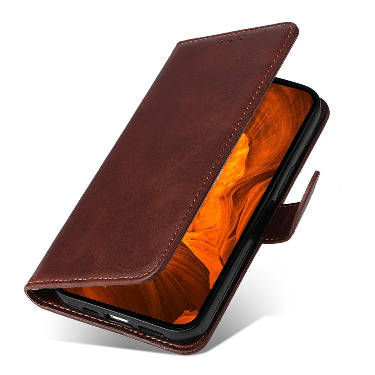For Oppo Reno13 F 5G Case Wallet PU Leather Folio Flip Phone Cover - Brown