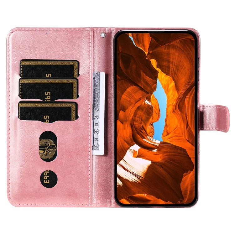 For Oppo Reno13 F 5G Case Zipper Wallet Calf Texture PU Leather Phone Cover - Pink