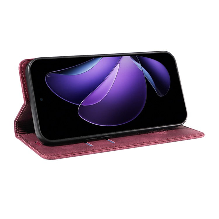 BETOPNICE 003 For Oppo Reno13 F 5G Wallet Case Leather Phone Cover with Stand - Red