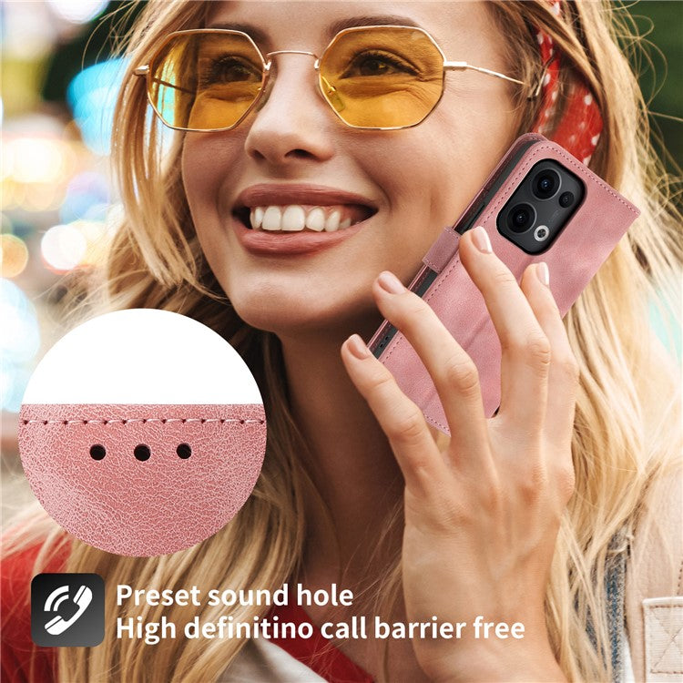 For Oppo Reno13 5G (Global) Case Flower Pattern PU Leather Wallet Phone Cover with Strap - Pink