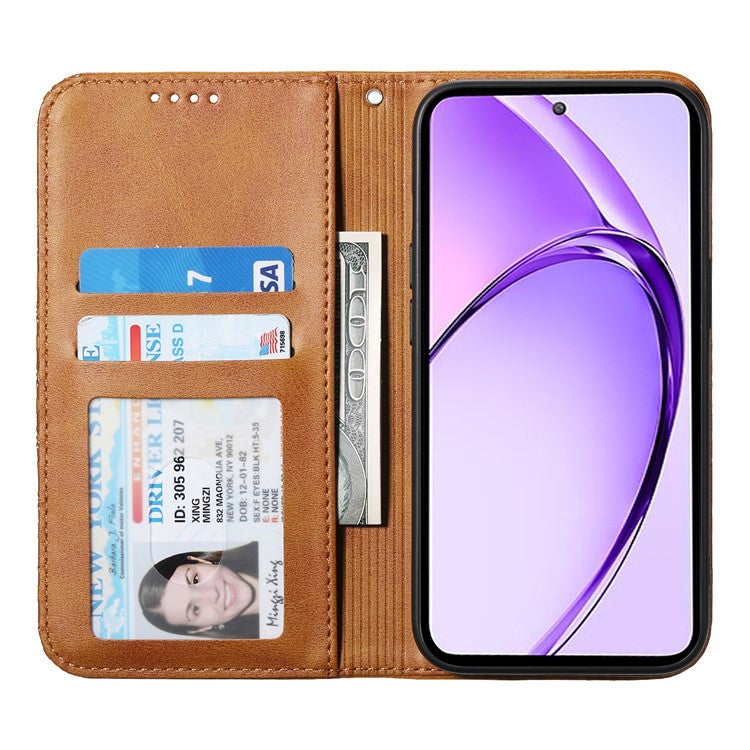 For Oppo Reno13 5G (Global) Case Calf Texture PU Leather Phone Cover with Wallet - Yellow