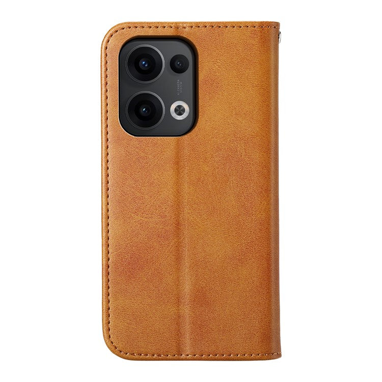 For Oppo Reno13 5G (Global) Case Calf Texture PU Leather Phone Cover with Wallet - Yellow