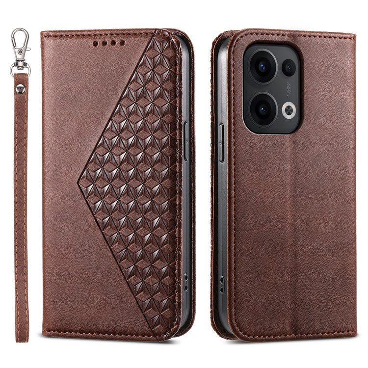 For Oppo Reno13 5G (Global) Case Calf Texture PU Leather Phone Cover with Wallet - Brown