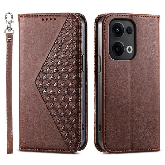 For Oppo Reno13 5G (Global) Case Calf Texture PU Leather Phone Cover with Wallet - Brown