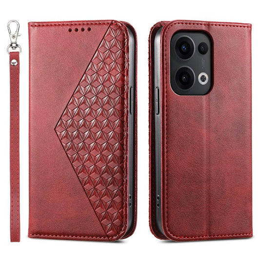 For Oppo Reno13 Pro 5G Case Calf Texture PU Leather Phone Cover with Wallet - Red