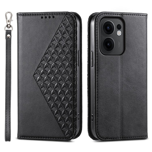 For Oppo Reno13 F 5G Case Calf Texture PU Leather Phone Cover with Wallet - Black