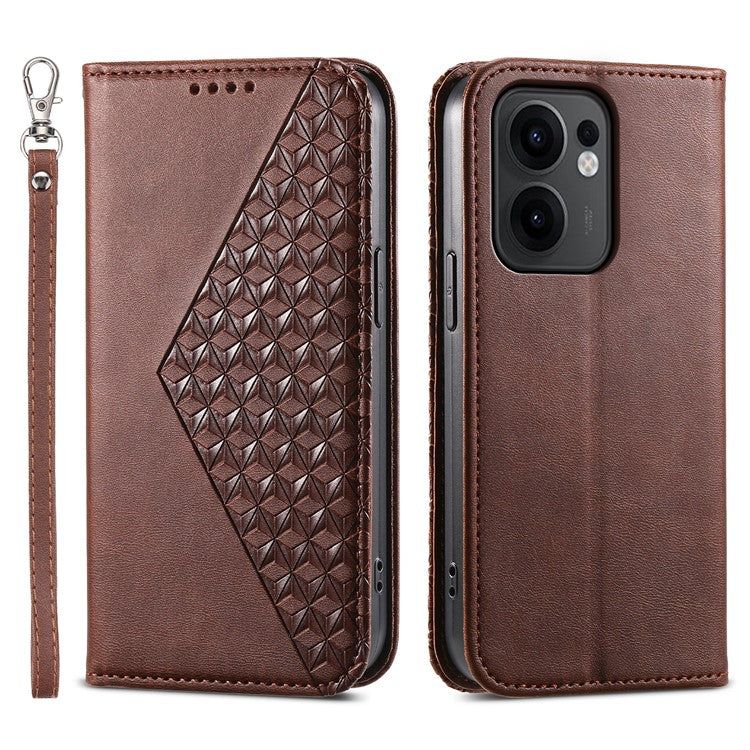 For Oppo Reno13 F 5G Case Calf Texture PU Leather Phone Cover with Wallet - Brown