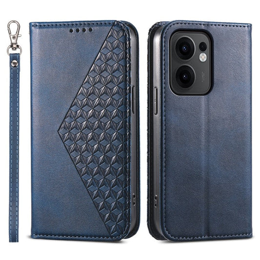 For Oppo Reno13 F 5G Case Calf Texture PU Leather Phone Cover with Wallet - Blue