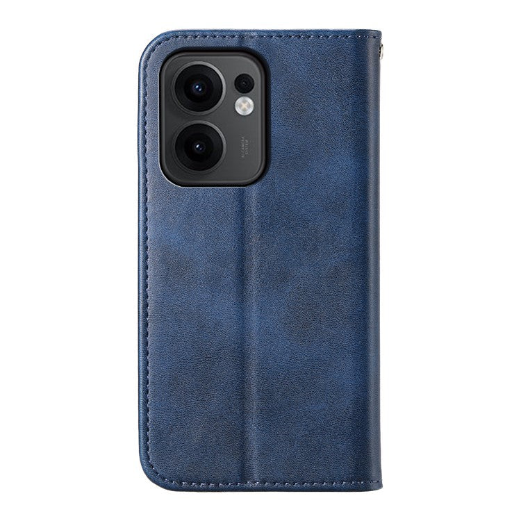 For Oppo Reno13 F 5G Case Calf Texture PU Leather Phone Cover with Wallet - Blue