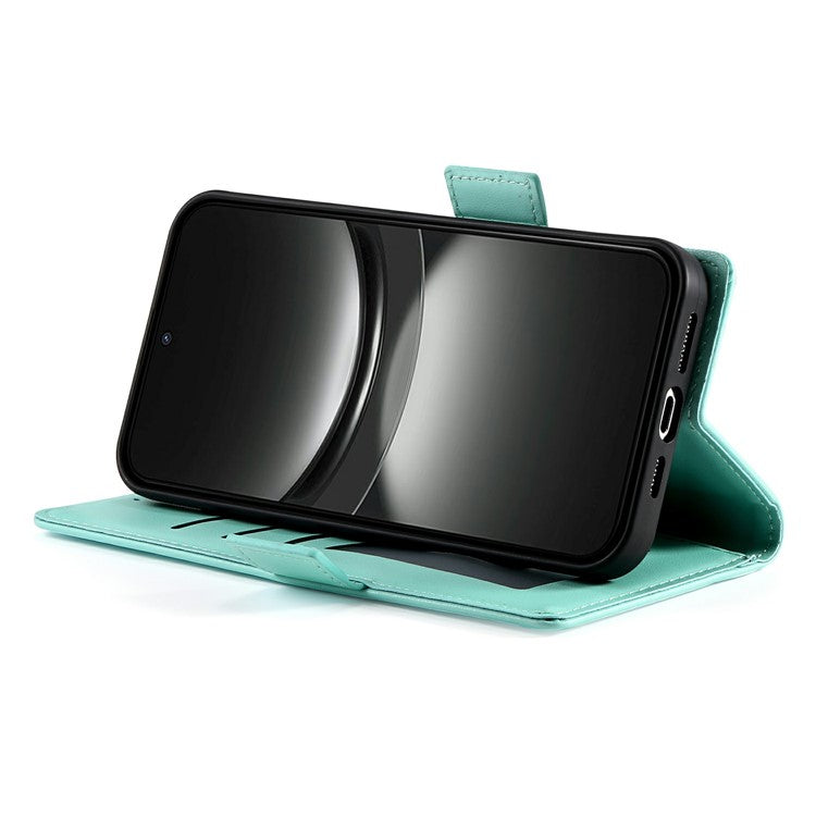 For Oppo Reno13 5G (Global) Stand Case PU Leather Wallet Phone Cover - Mint Green