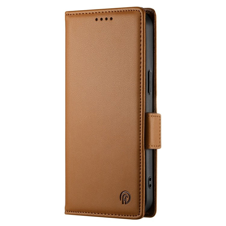 DF-010 For Oppo Reno13 Pro 5G Stand Case PU Leather Wallet Phone Cover - Brown