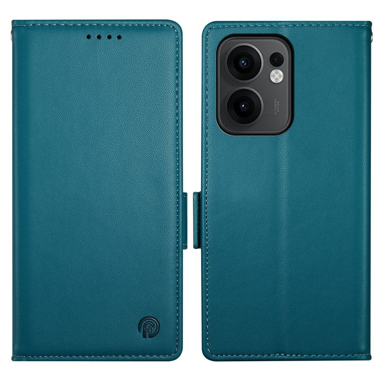 For Oppo Reno13 F 5G Stand Case PU Leather Wallet Phone Cover - Blue