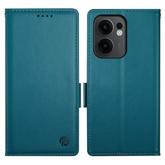 For Oppo Reno13 F 5G Stand Case PU Leather Wallet Phone Cover - Blue