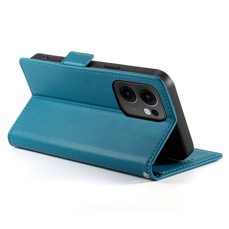For Oppo Reno13 F 5G Stand Case PU Leather Wallet Phone Cover - Blue