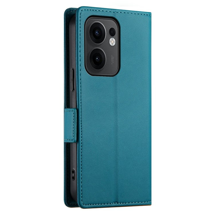 For Oppo Reno13 F 5G Stand Case PU Leather Wallet Phone Cover - Blue