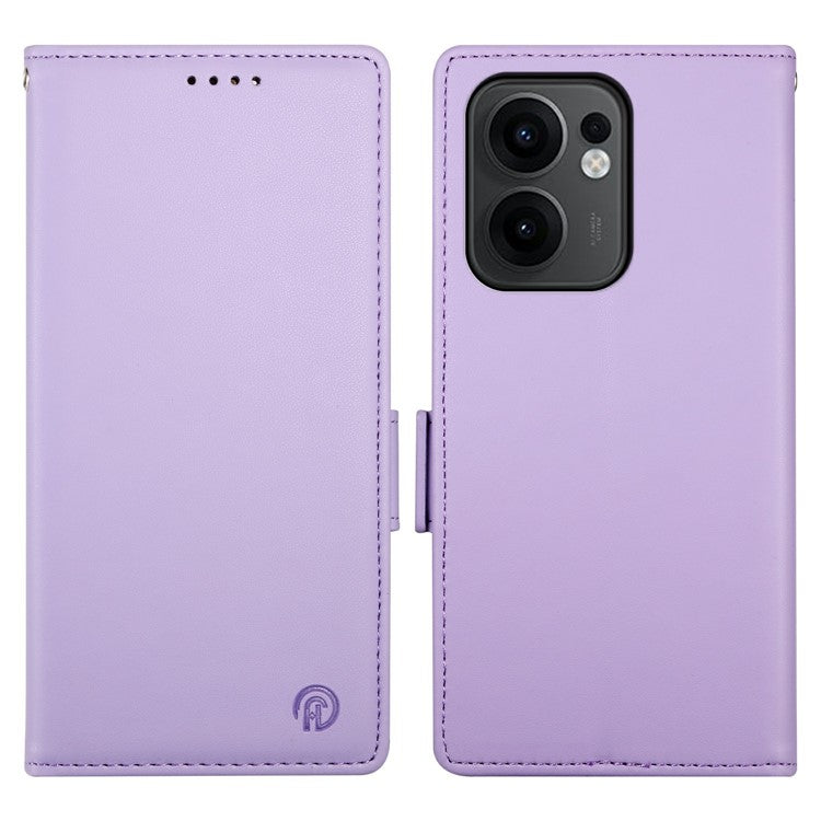 For Oppo Reno13 F 5G Stand Case PU Leather Wallet Phone Cover - Purple