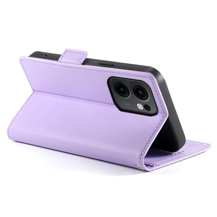 For Oppo Reno13 F 5G Stand Case PU Leather Wallet Phone Cover - Purple