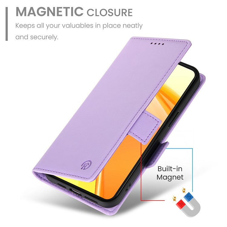 For Oppo Reno13 F 5G Stand Case PU Leather Wallet Phone Cover - Purple