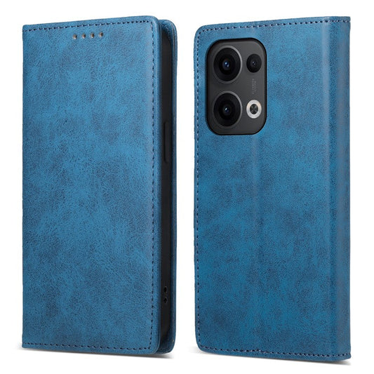 DF-05 For Oppo Reno13 5G (Global) Wallet Case RFID Blocking PU Leather Phone Cover - Blue