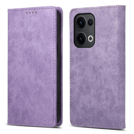 DF-05 For Oppo Reno13 5G (Global) Wallet Case RFID Blocking PU Leather Phone Cover - Purple