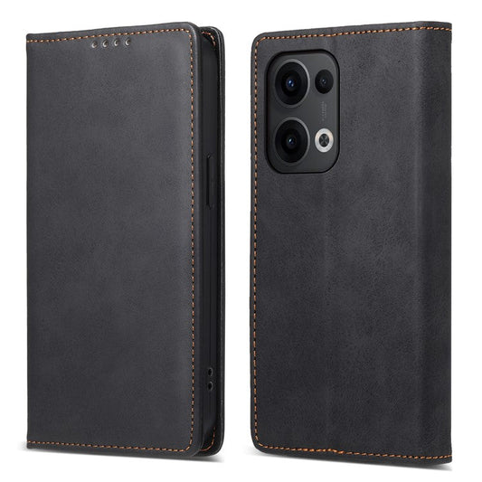 DF-05 For Oppo Reno13 5G (Global) Wallet Case RFID Blocking PU Leather Phone Cover - Black