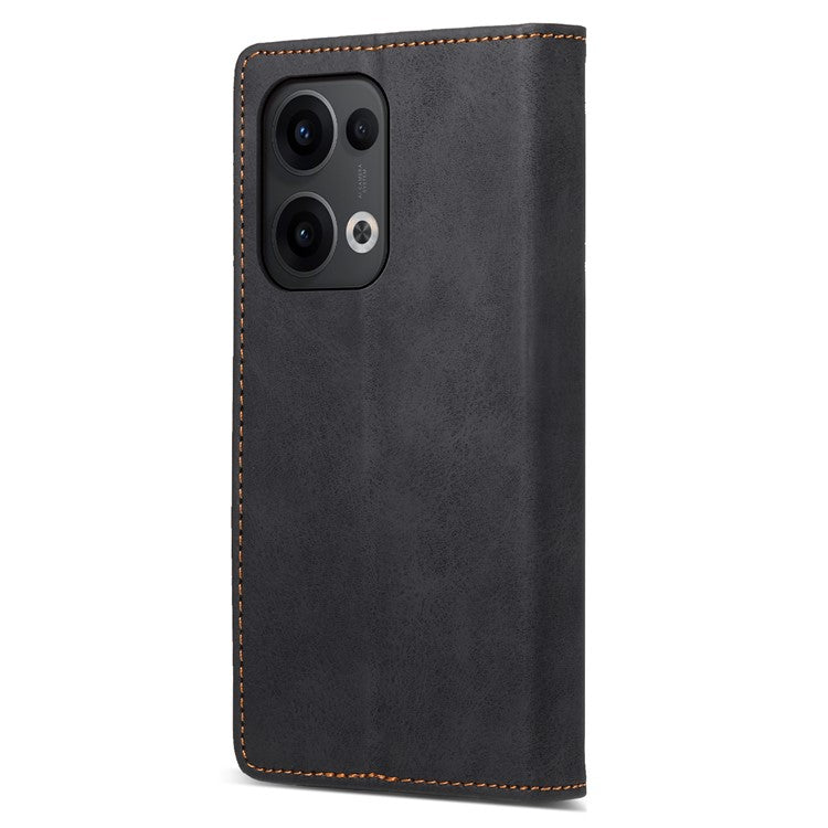 DF-05 For Oppo Reno13 5G (Global) Wallet Case RFID Blocking PU Leather Phone Cover - Black