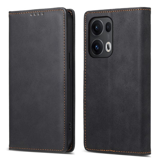 For Oppo Reno13 Pro 5G Wallet Case RFID Blocking PU Leather Phone Cover - Black