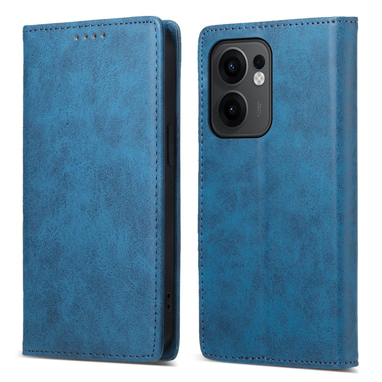For Oppo Reno13 F 5G Wallet Case RFID Blocking PU Leather Phone Cover - Blue