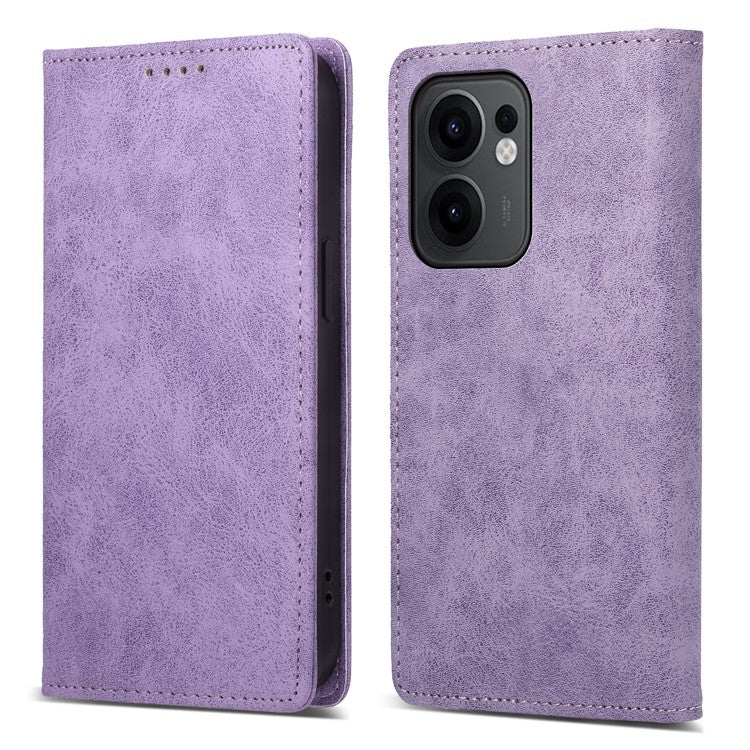 For Oppo Reno13 F 5G Wallet Case RFID Blocking PU Leather Phone Cover - Purple