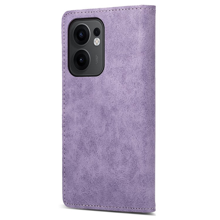 For Oppo Reno13 F 5G Wallet Case RFID Blocking PU Leather Phone Cover - Purple
