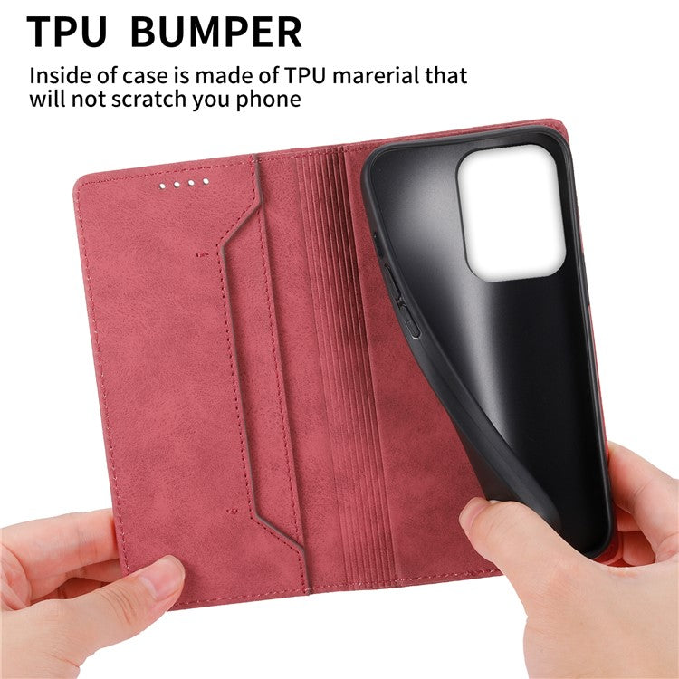 For Oppo Reno13 F 5G Wallet Case RFID Blocking PU Leather Phone Cover - Red