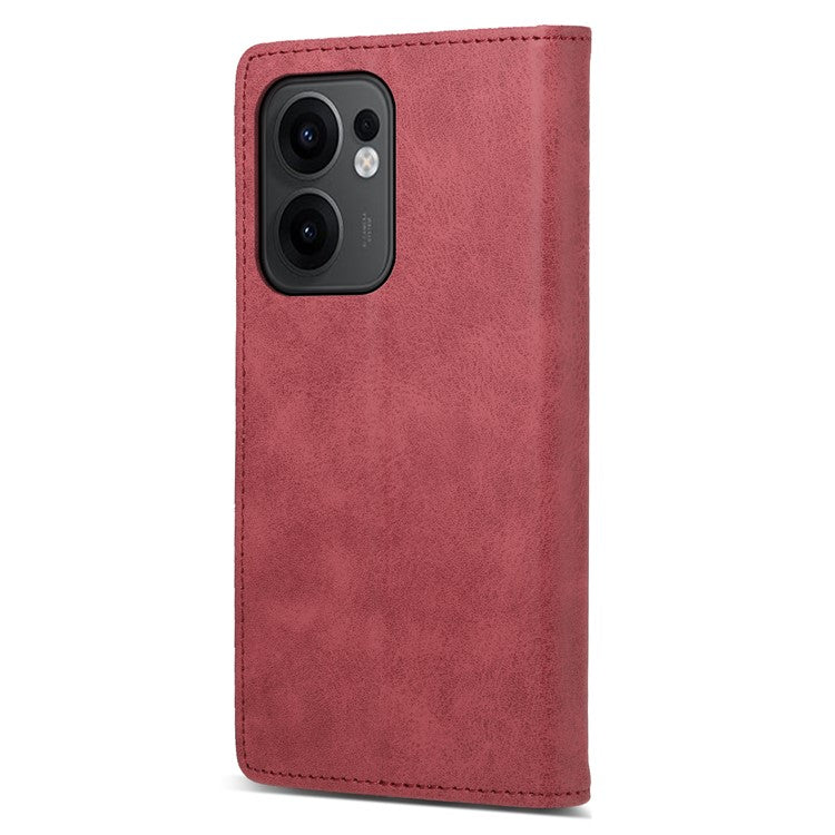 For Oppo Reno13 F 5G Wallet Case RFID Blocking PU Leather Phone Cover - Red