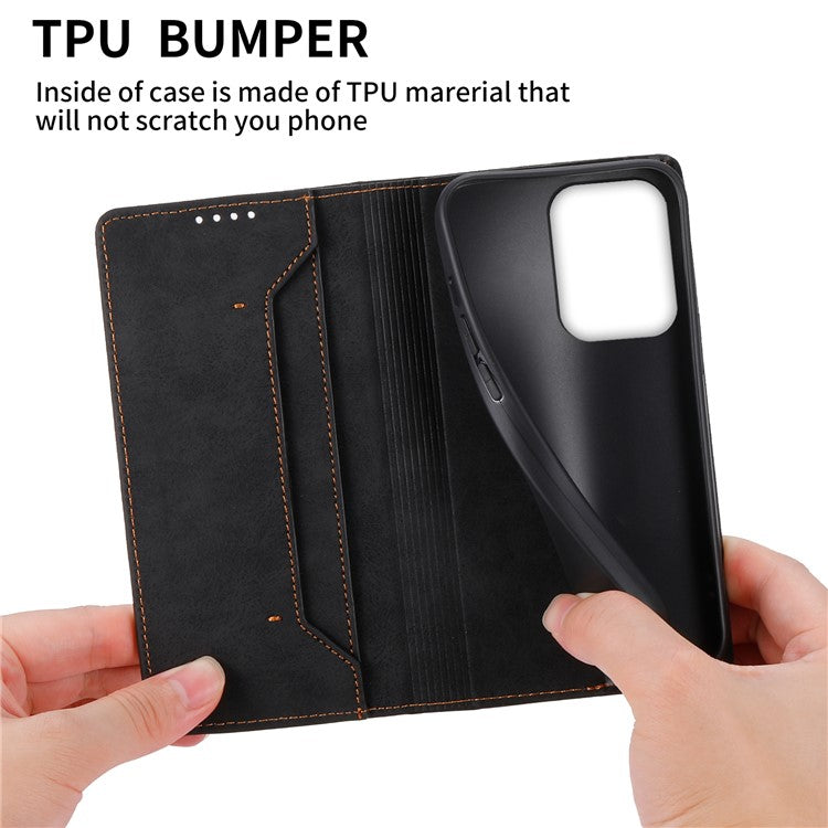 For Oppo Reno13 F 5G Wallet Case RFID Blocking PU Leather Phone Cover - Black
