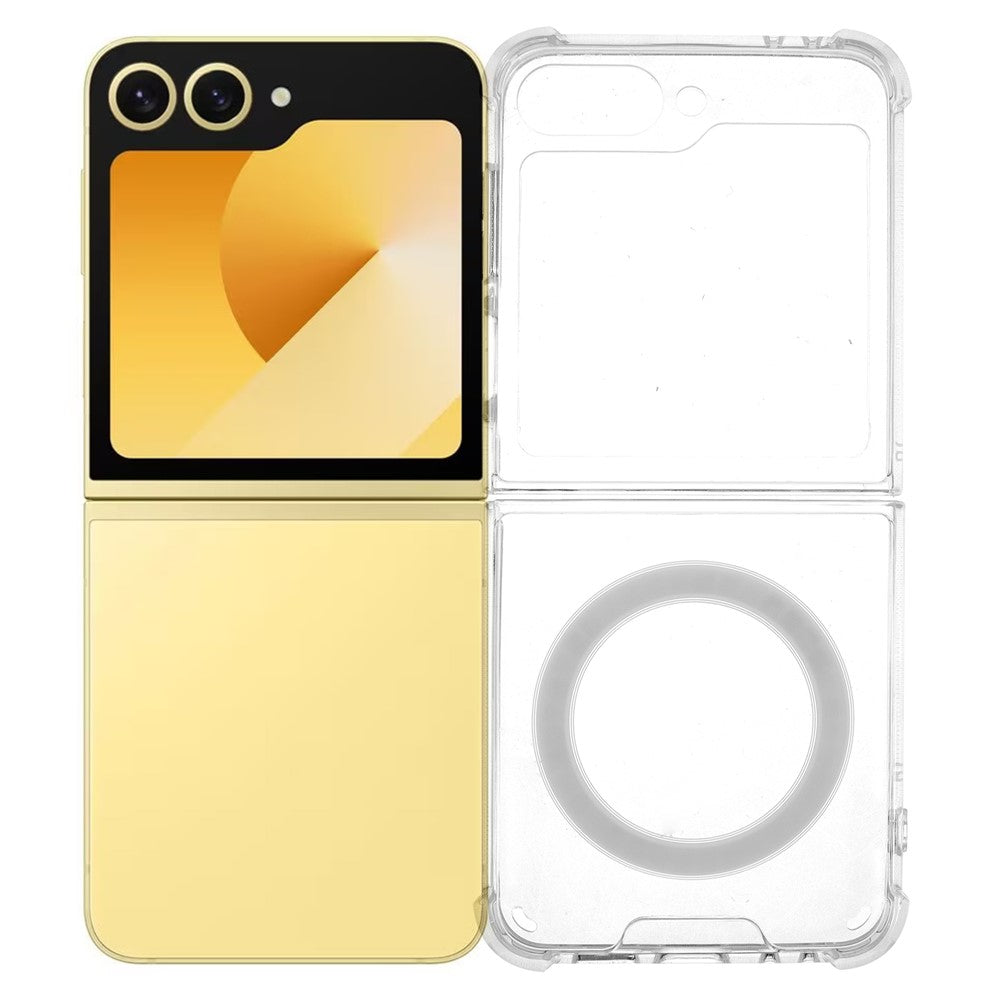 For Samsung Galaxy Z Flip7 FE 5G / Z Flip6 5G Case Compatible with MagSafe TPU + Acrylic Clear Phone Cover