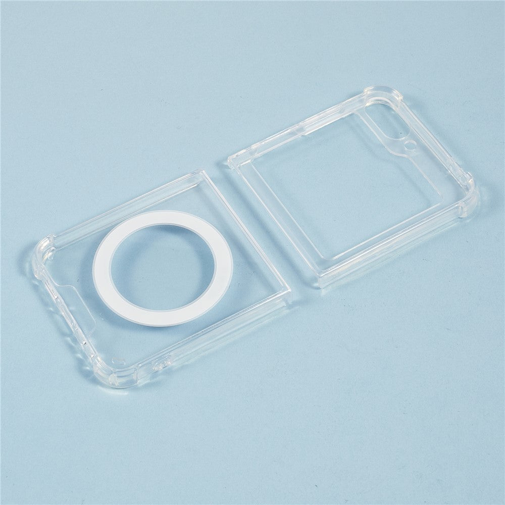 For Samsung Galaxy Z Flip7 FE 5G / Z Flip6 5G Case Compatible with MagSafe TPU + Acrylic Clear Phone Cover