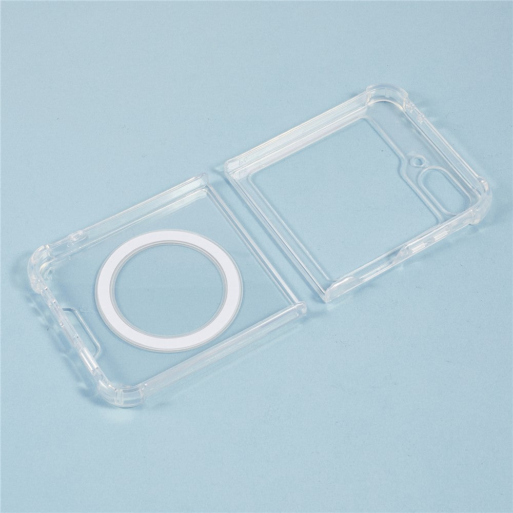 For Samsung Galaxy Z Flip7 FE 5G / Z Flip6 5G Case Compatible with MagSafe TPU + Acrylic Clear Phone Cover