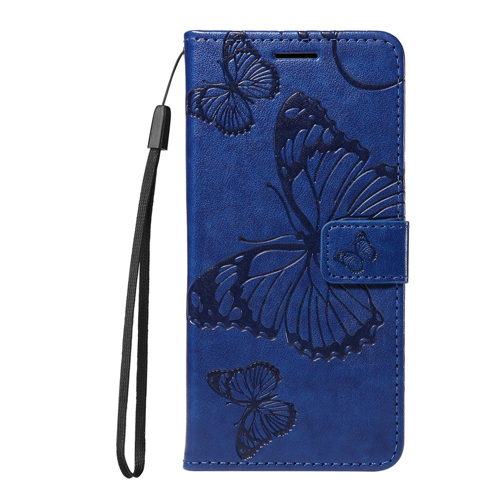 For Oppo Reno13 5G (Global) Wallet Case Floral Butterfly Imprinted Leather Phone Cover Stand - Blue
