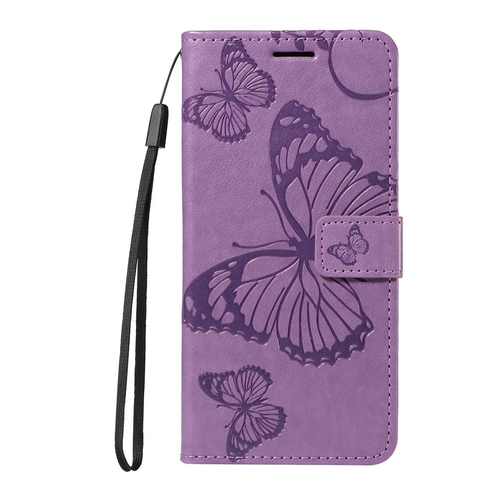 For Oppo Reno13 5G (Global) Wallet Case Floral Butterfly Imprinted Leather Phone Cover Stand - Light Purple