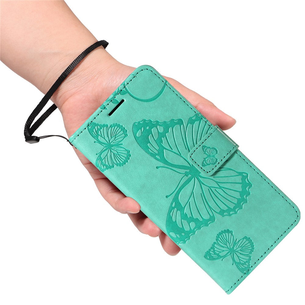 For Oppo Reno13 Pro 5G Wallet Case Floral Butterfly Imprinted Leather Phone Cover Stand -  Green