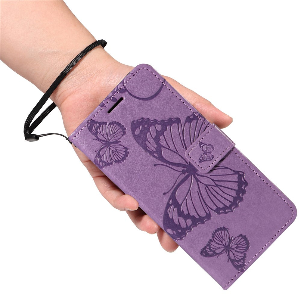 For Oppo Reno13 Pro 5G Wallet Case Floral Butterfly Imprinted Leather Phone Cover Stand - Light Purple