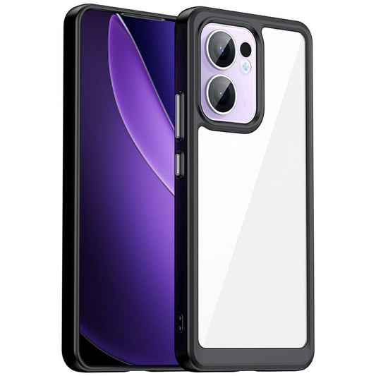 For Oppo Reno13 F 5G Case TPU + Acrylic Protective Clear Phone Cover - Black