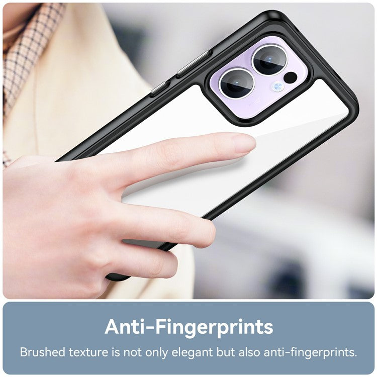 For Oppo Reno13 F 5G Case TPU + Acrylic Protective Clear Phone Cover - Black