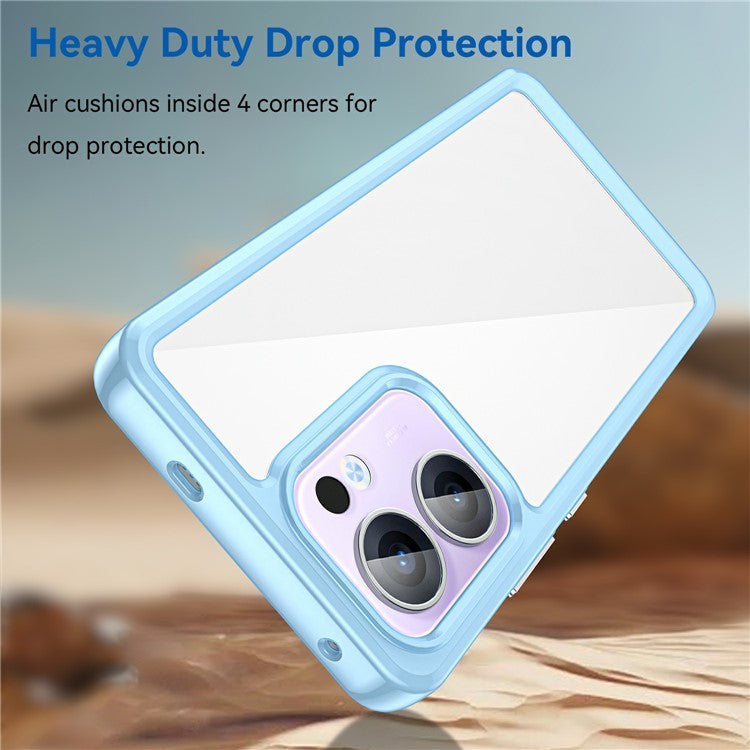 For Oppo Reno13 F 5G Case TPU + Acrylic Protective Clear Phone Cover - Blue