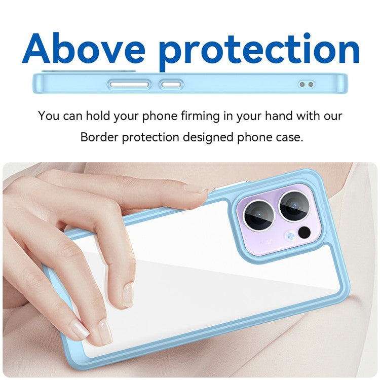 For Oppo Reno13 F 5G Case TPU + Acrylic Protective Clear Phone Cover - Blue