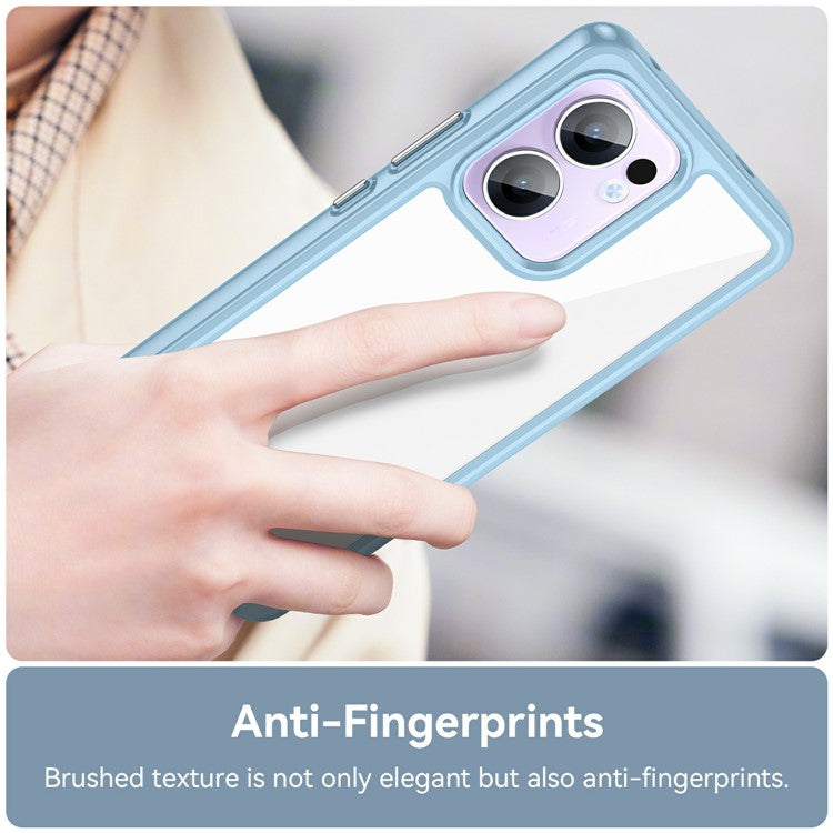 For Oppo Reno13 F 5G Case TPU + Acrylic Protective Clear Phone Cover - Blue