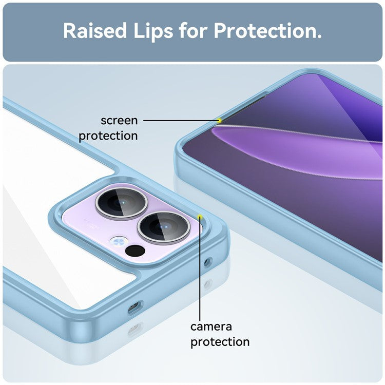 For Oppo Reno13 F 5G Case TPU + Acrylic Protective Clear Phone Cover - Blue