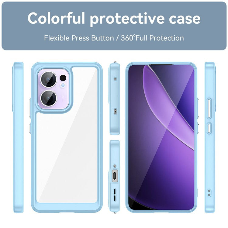 For Oppo Reno13 F 5G Case TPU + Acrylic Protective Clear Phone Cover - Blue