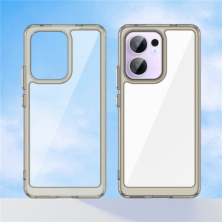 For Oppo Reno13 F 5G Case TPU + Acrylic Protective Clear Phone Cover - Transparent Grey