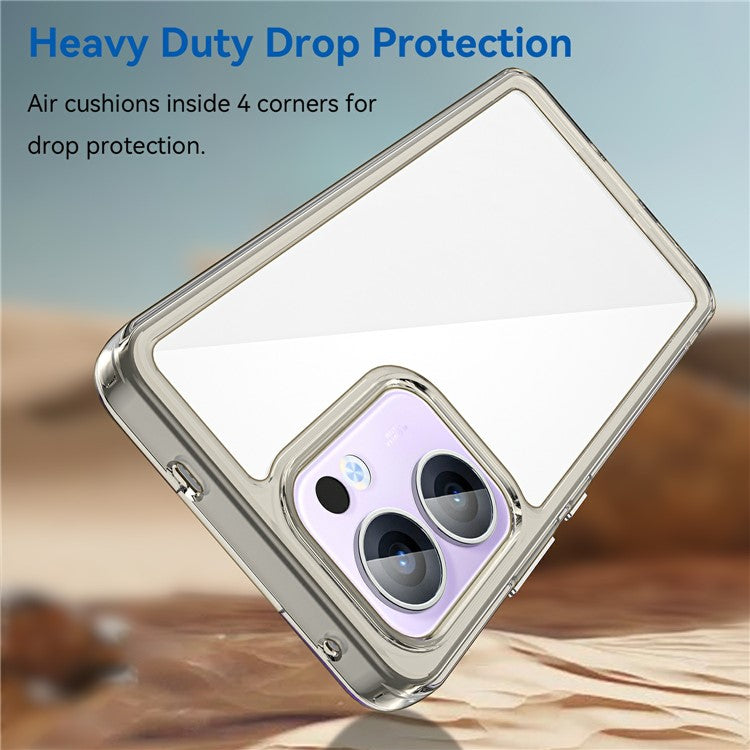 For Oppo Reno13 F 5G Case TPU + Acrylic Protective Clear Phone Cover - Transparent Grey
