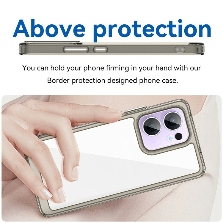 For Oppo Reno13 F 5G Case TPU + Acrylic Protective Clear Phone Cover - Transparent Grey